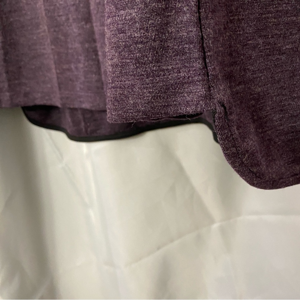 Workshop Republic 2X Plum Zip Front Tunic High Low Hem Stretch Top Plus - Picture 4 of 10